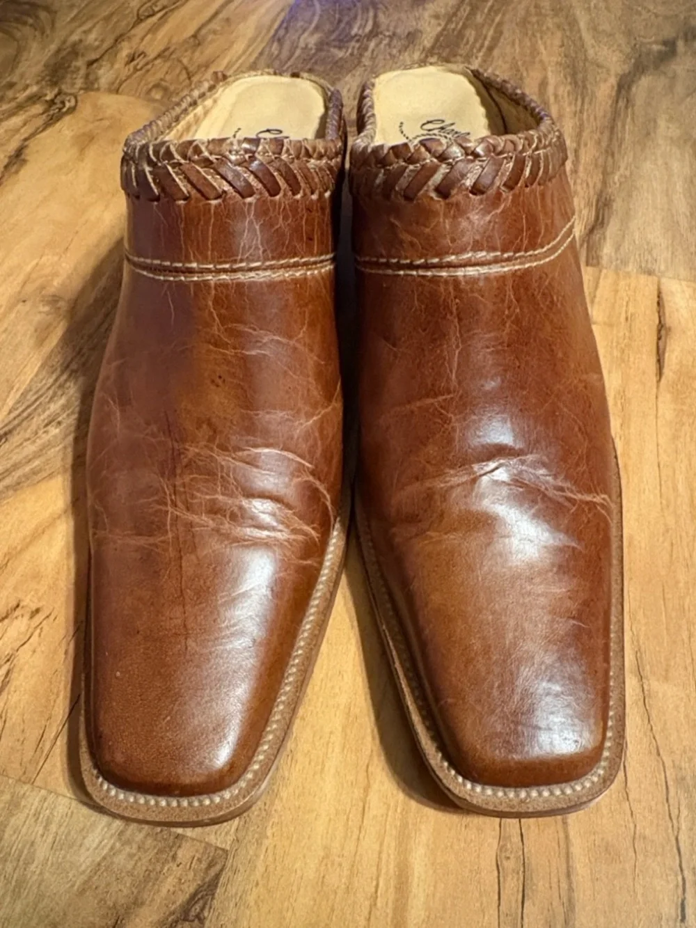 Charlie 1 Horse by Lucchese Brown Leather Western Mules Size 8.5B Brazil
